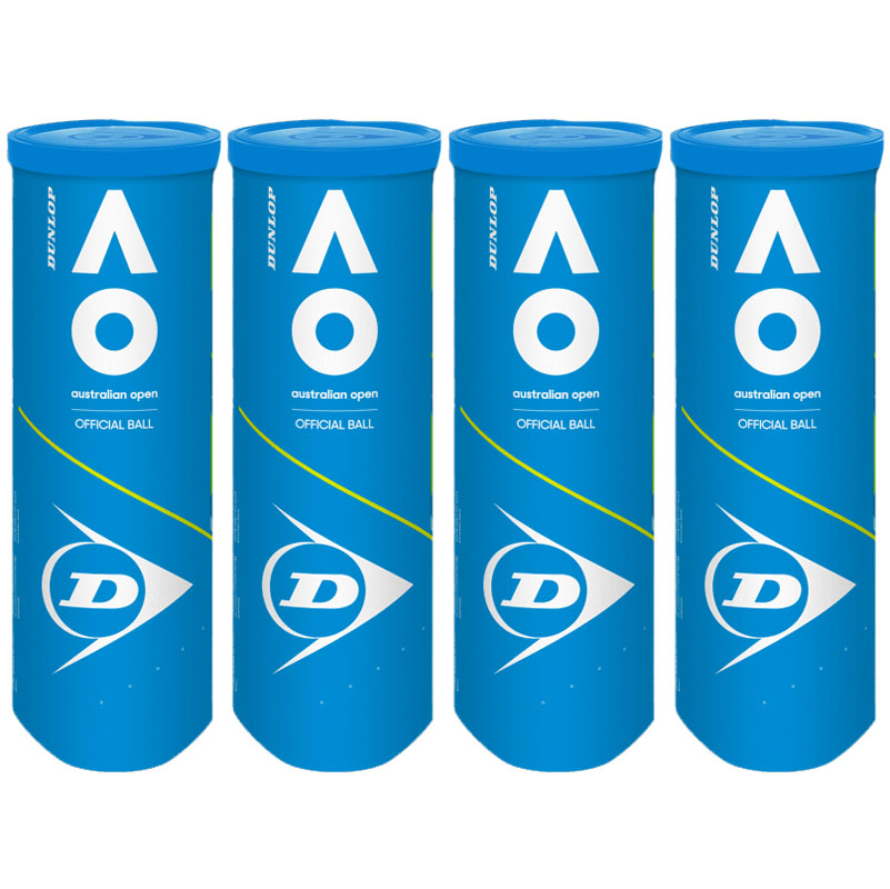 Dunlop AO 3 Ball Tube Dozen - Tennis Balls for Optimal Performance